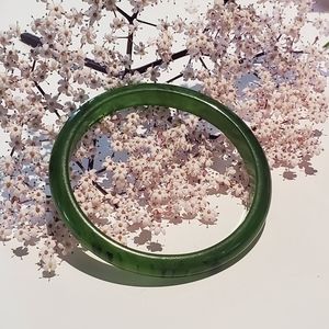 Green and black marble, plastic bangle bracelet